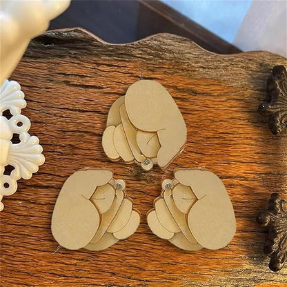 Funny Wooden Finger Brooch