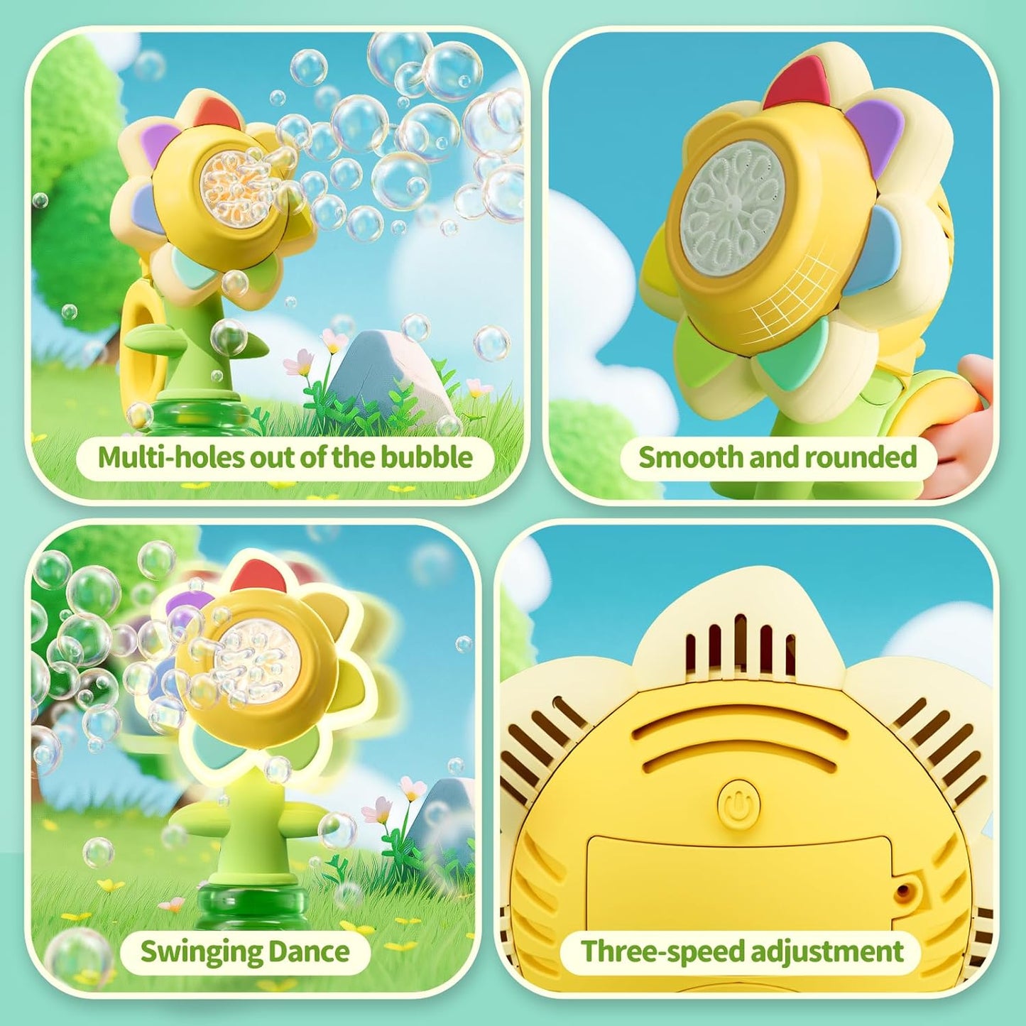 LED Flower Bubble Blaster for Kids