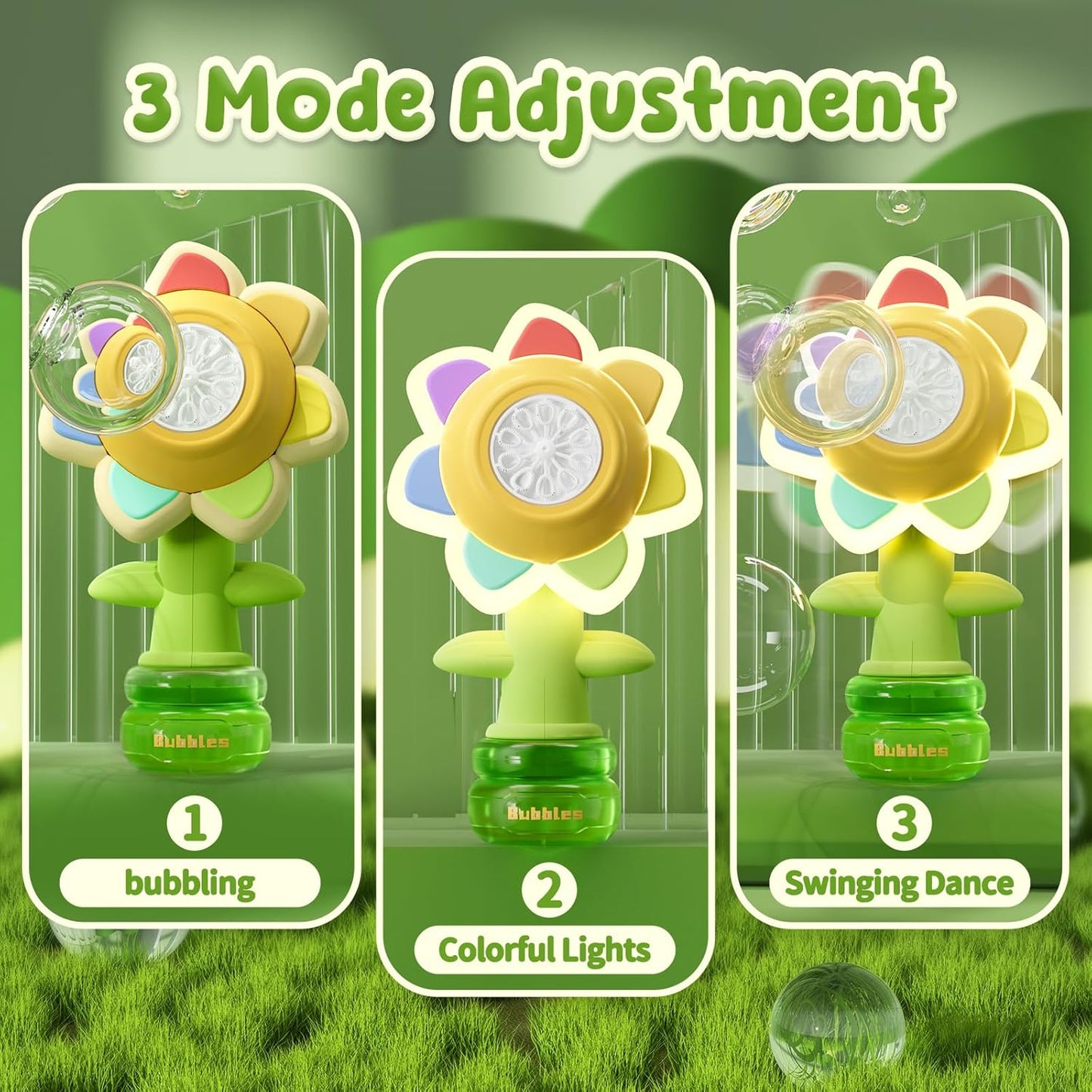 LED Flower Bubble Blaster for Kids